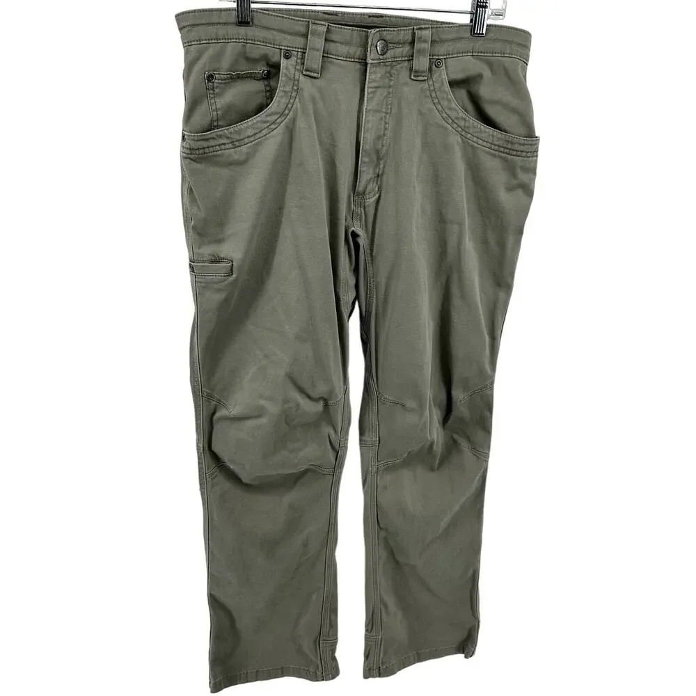 Mountain Khakis Camber 105 Pants Cotton Twill 6 Pocket Green Waist 35